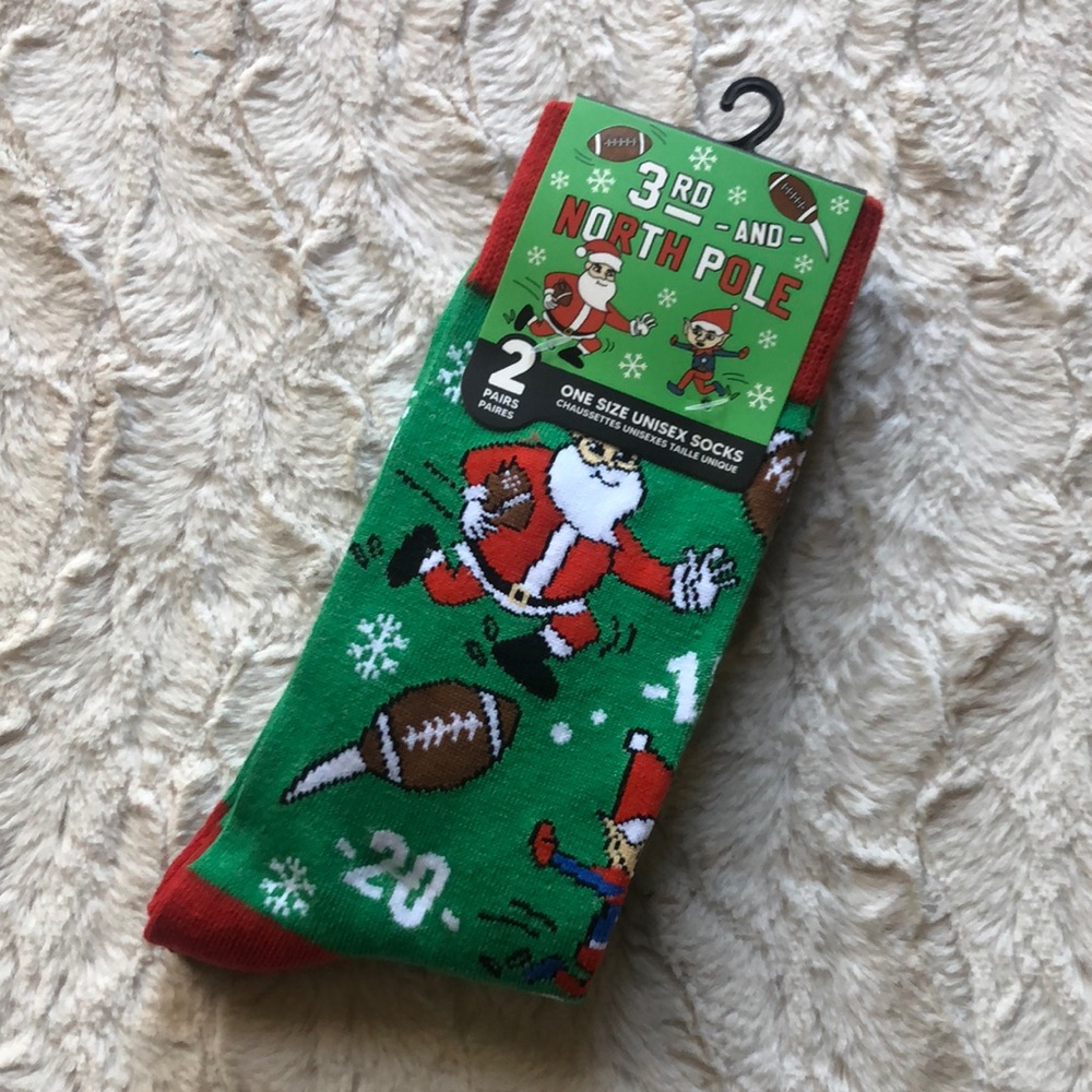 Festive Santa Football Christmas Socks